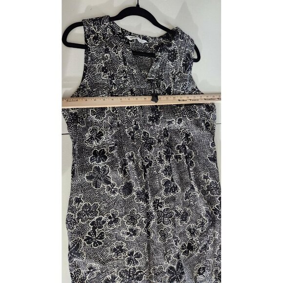 Sonoma Dress Womens Large Sleeveless Floral Linen Rayon Pockets Summer Casual - Picture 7 of 13